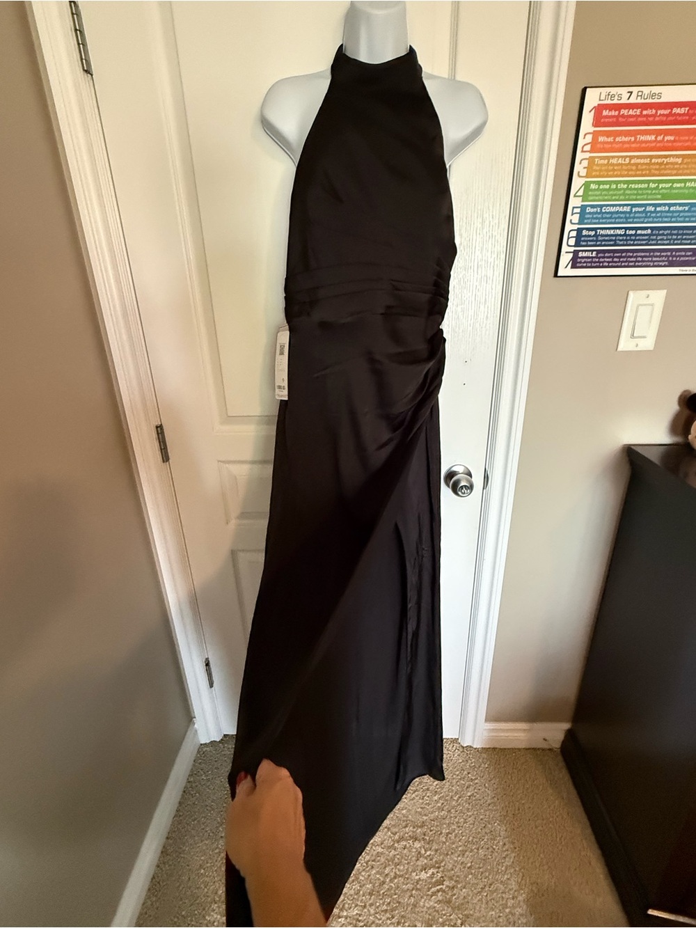 Azazie Black Halter Maxi Dress